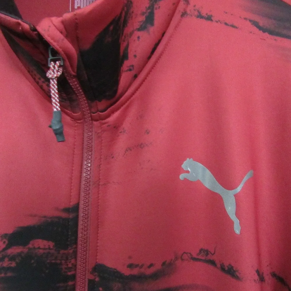 PUMA Mens Full Zip Jacket XL Red‎ Active Training Nocturnal Energy
